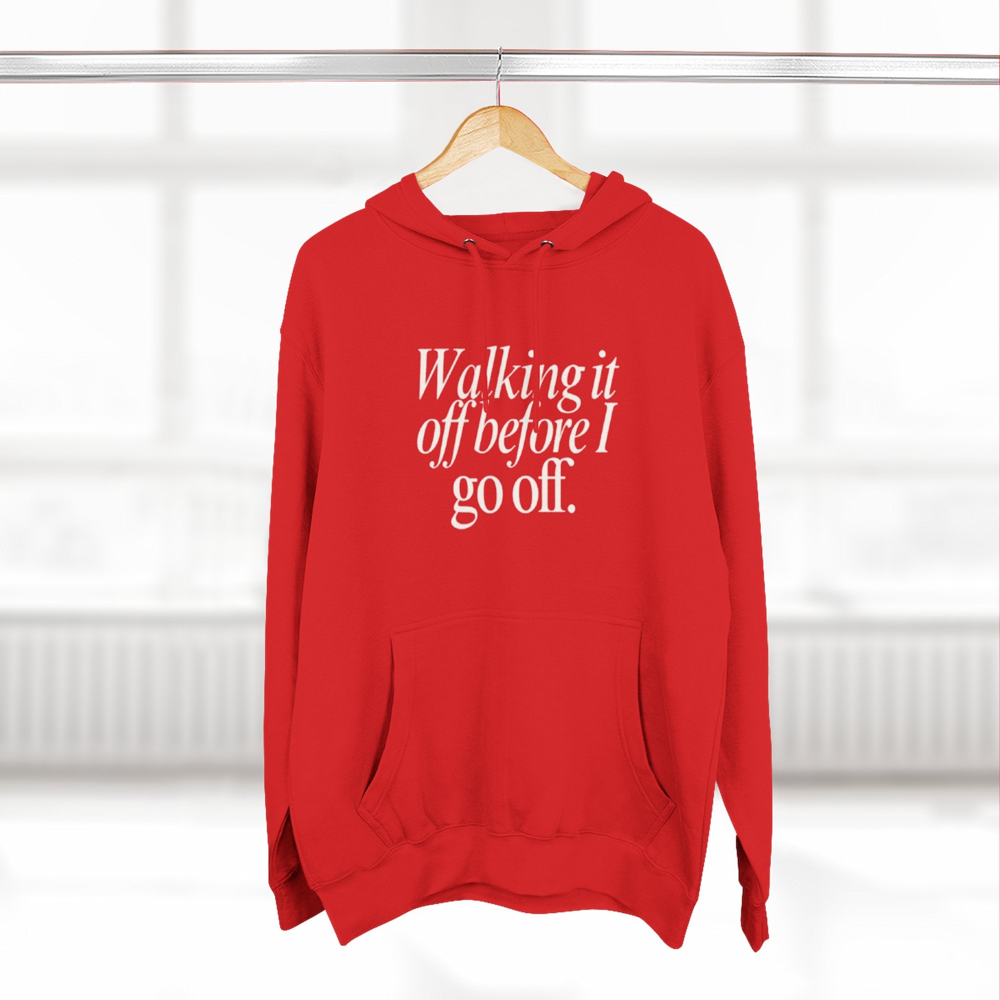 Walking It Off Before I Go Off Unisex Fleece Hoodie