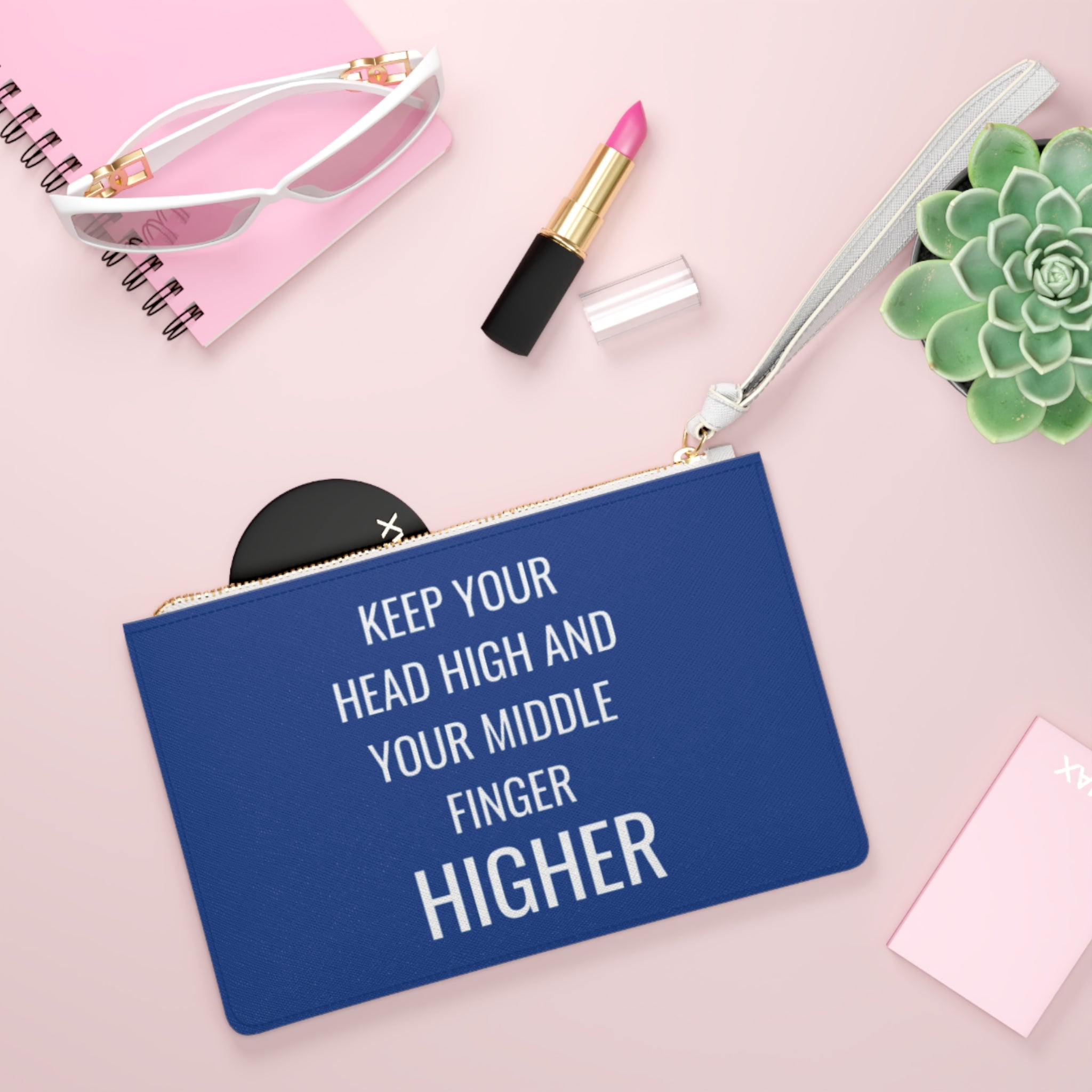 Keep Your Head High And Your Middle Finger Higher Clutch Bag