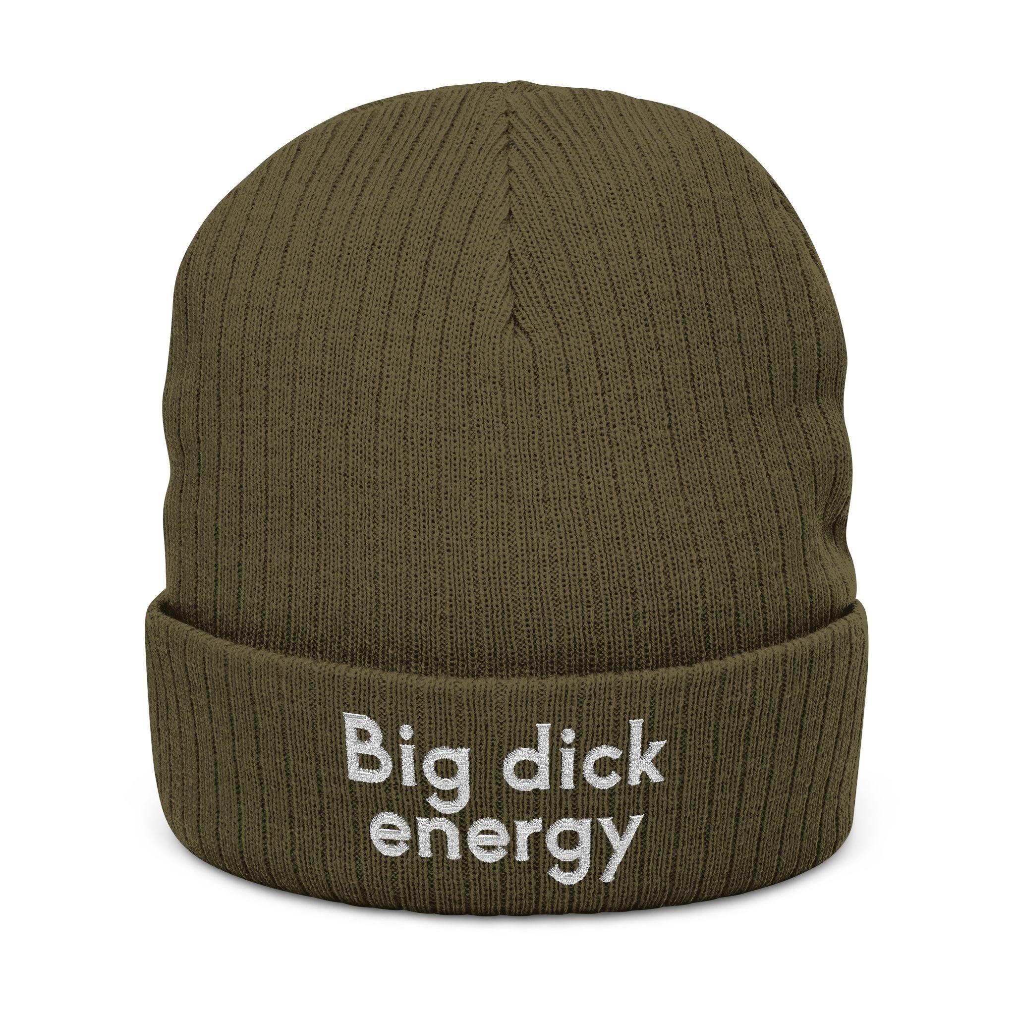 Big Dick Energy Embroidered Ribbed Knit Beanie