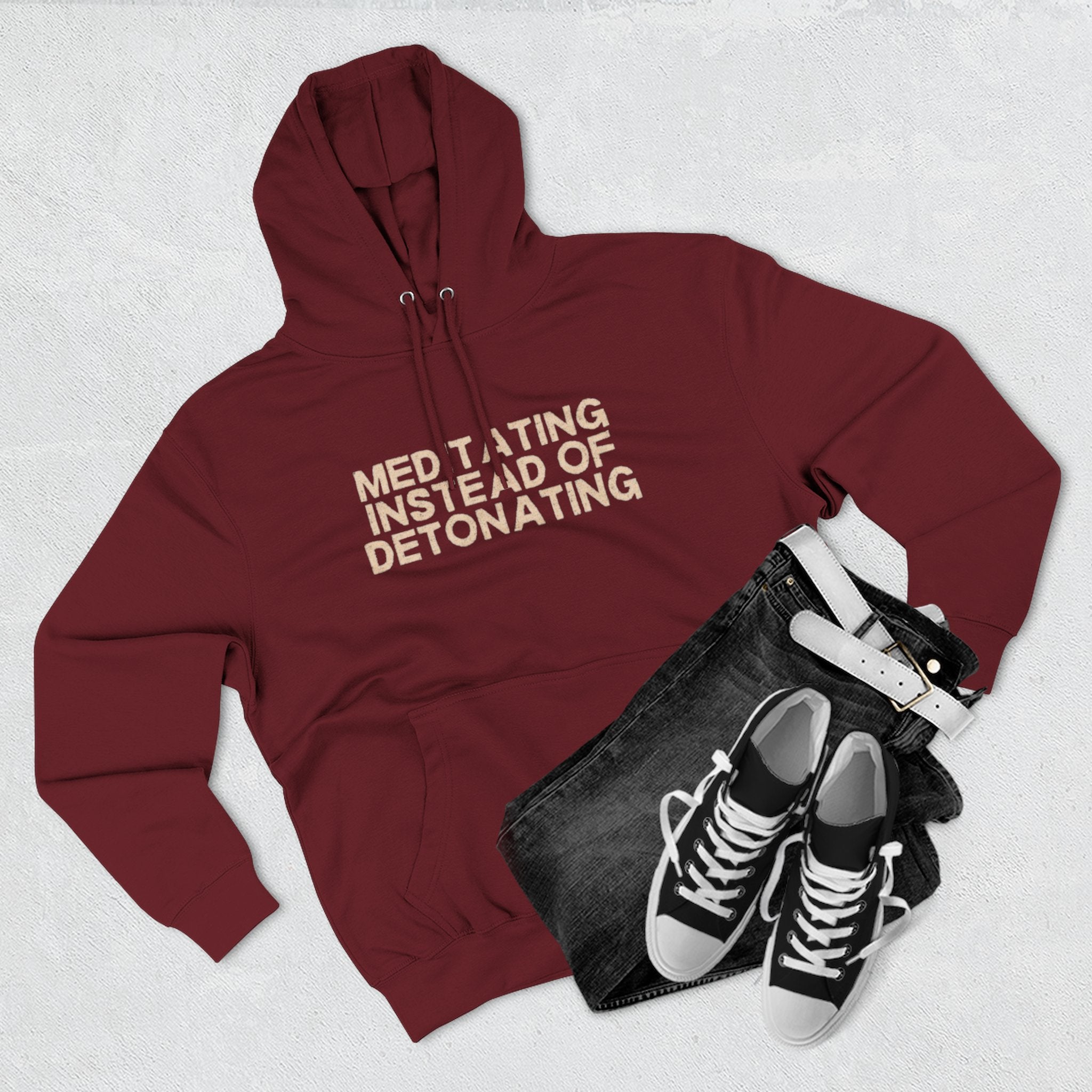 Meditating Instead of Detonating Unisex Fleece Hoodie