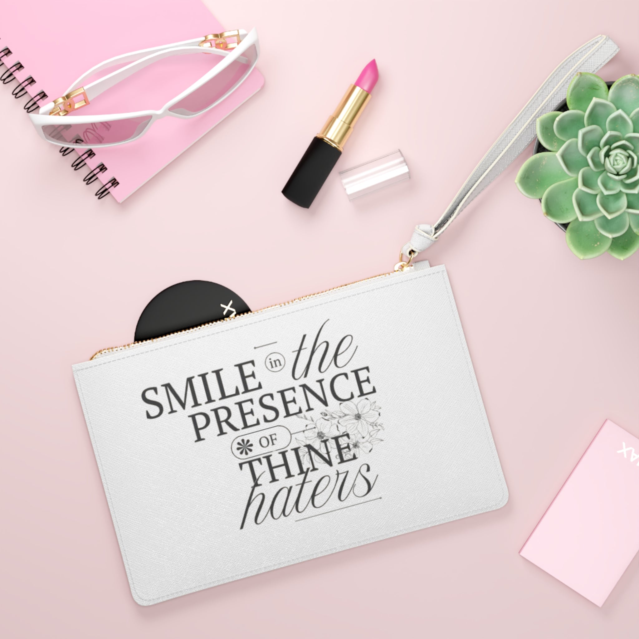 Smile In The Presence Of Thine Haters Clutch Bag