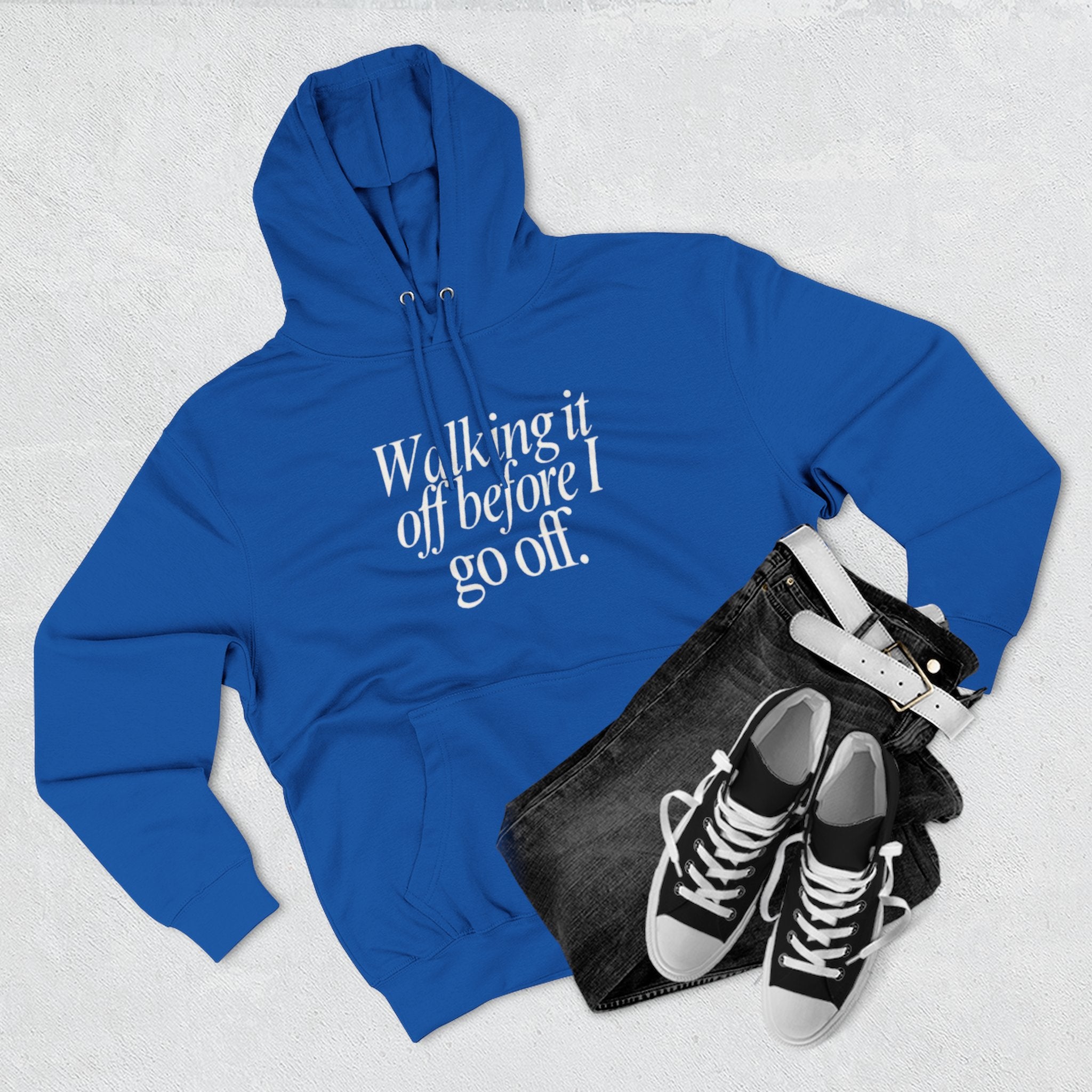 Walking It Off Before I Go Off Unisex Fleece Hoodie