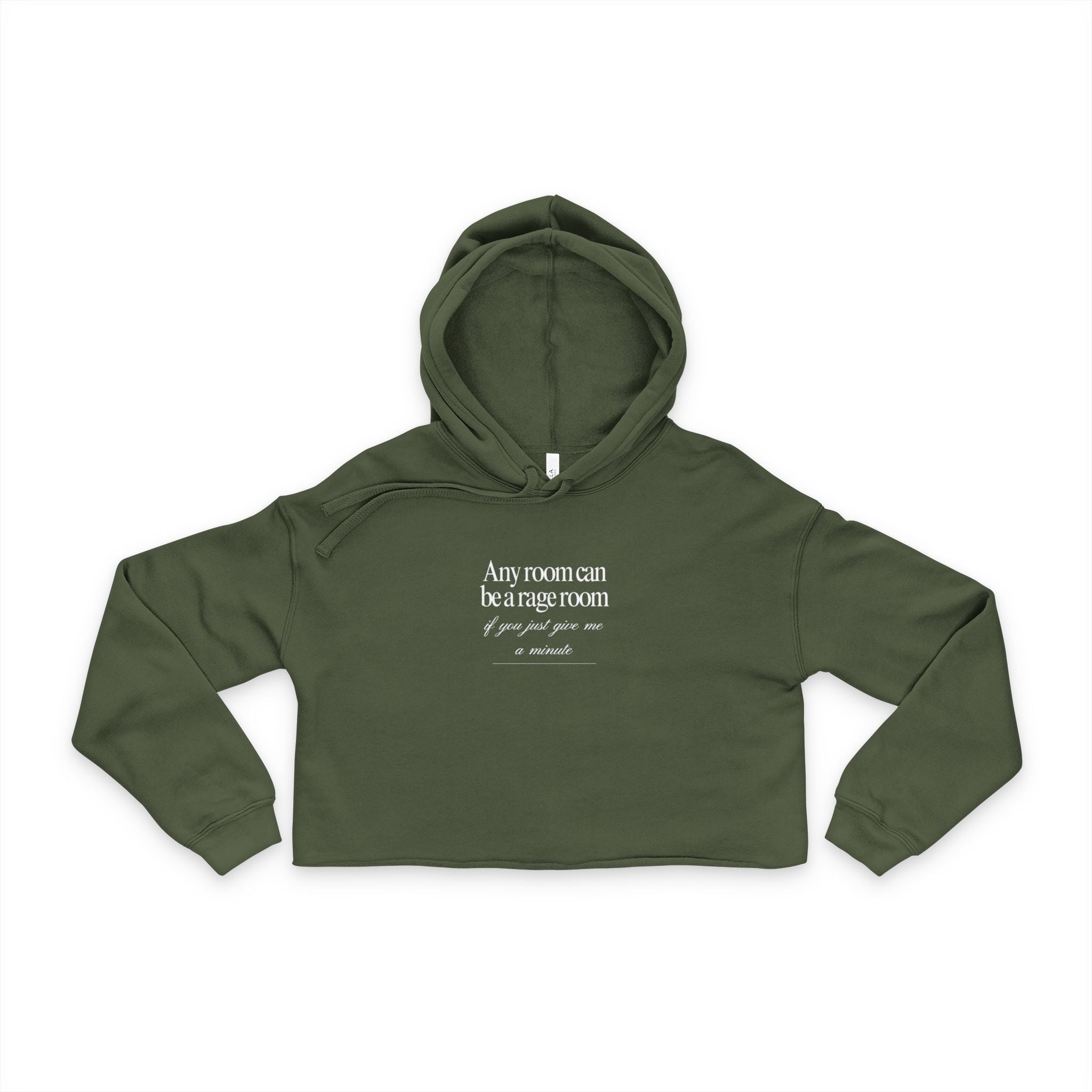 Any Room Can Be A Rage Room If You Just Give Me A Minute Women's Cropped Hoodie