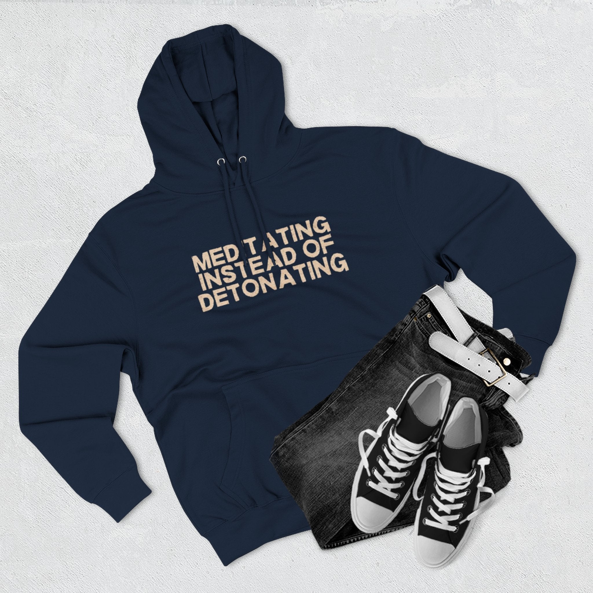 Meditating Instead of Detonating Unisex Fleece Hoodie