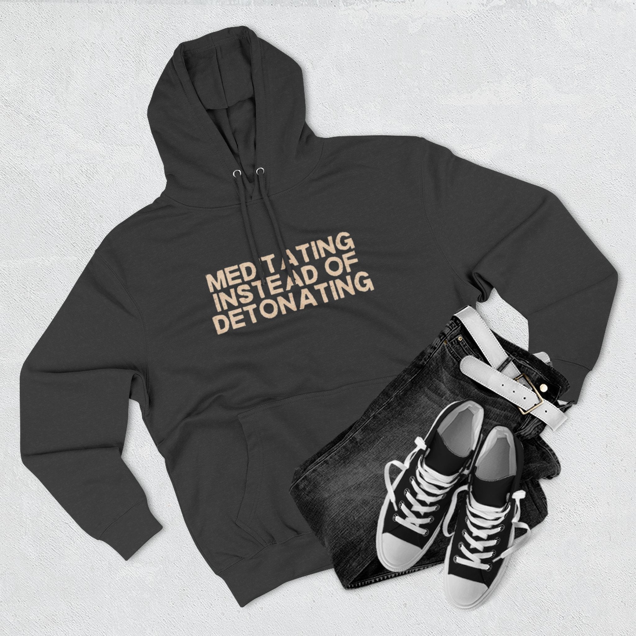 Meditating Instead of Detonating Unisex Fleece Hoodie