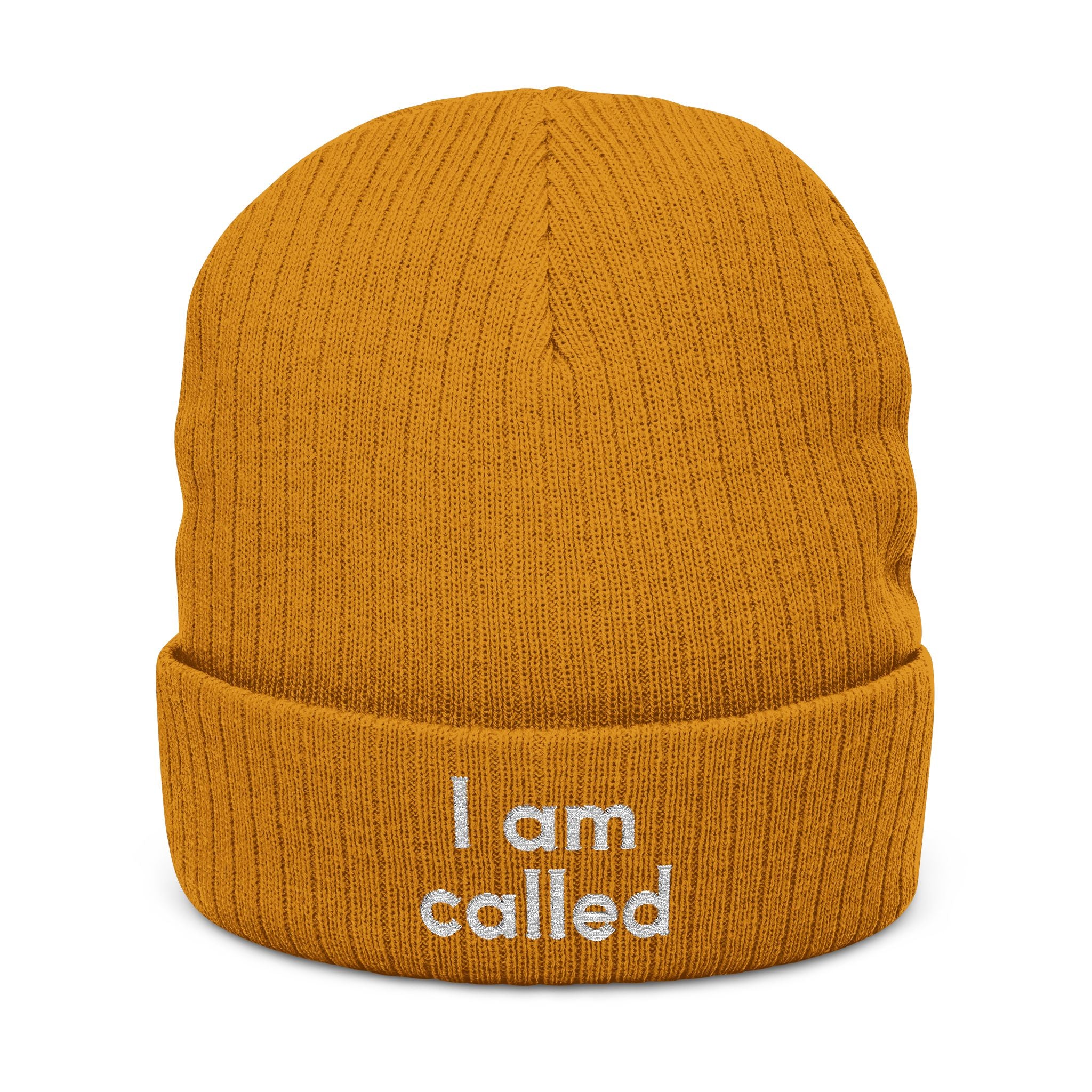 I Am Called Embroidered Ribbed Knit Beanie