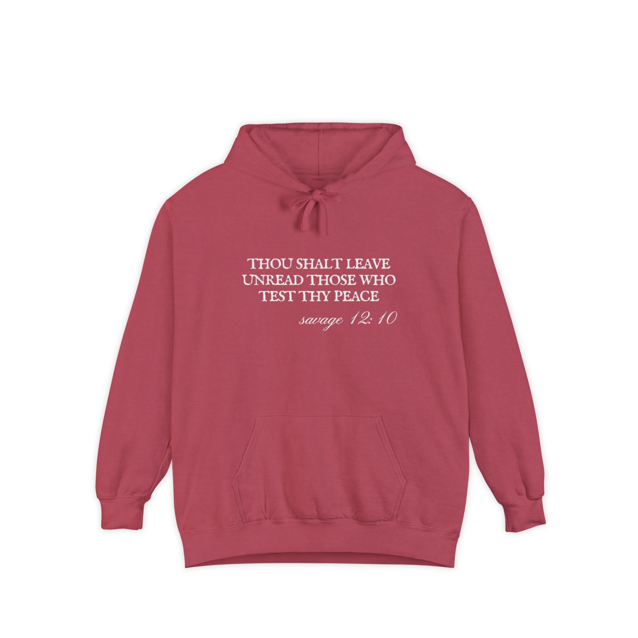 Thou Shalt Leave Unread Those Who Test Thy Peace Unisex Hoodie
