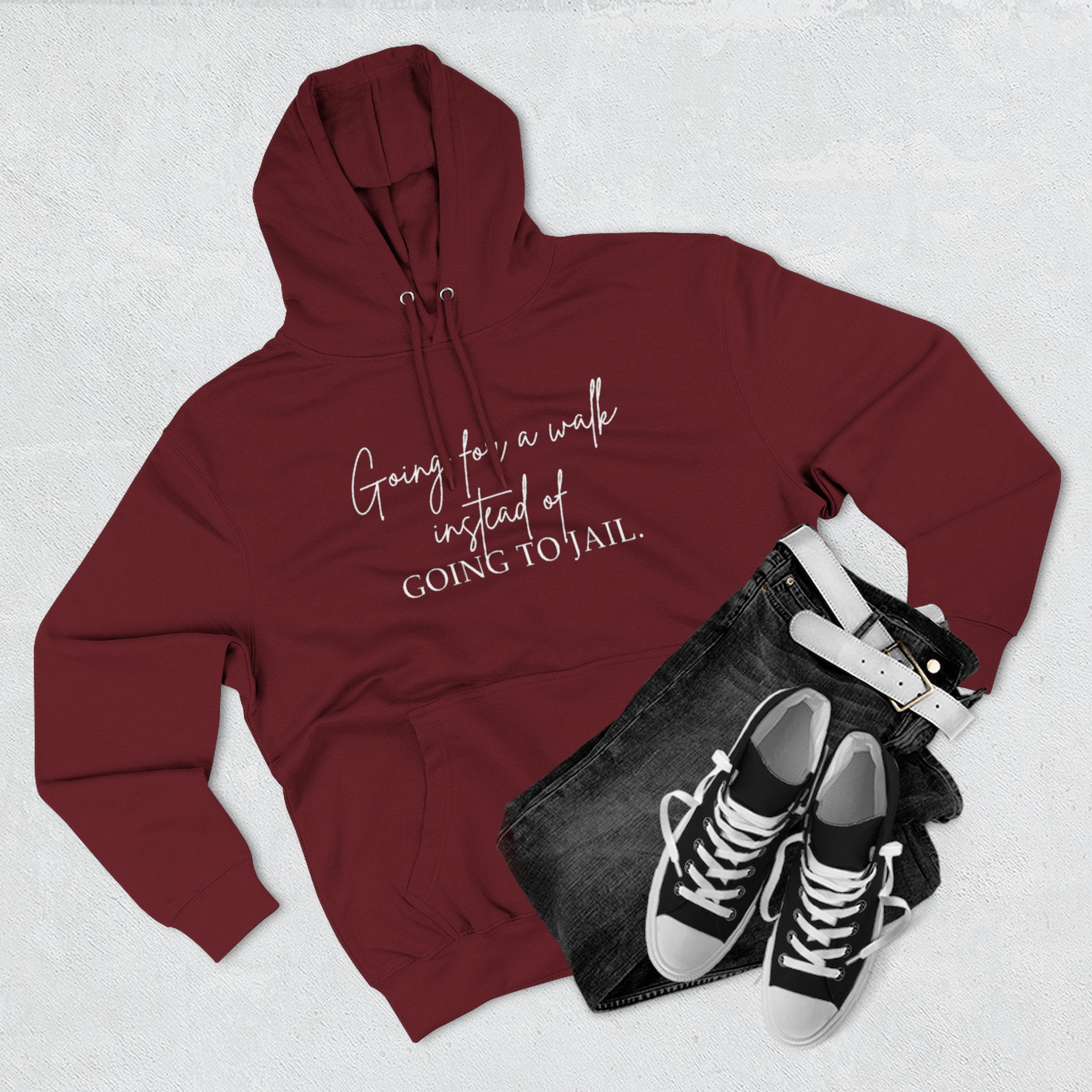 Going for a Walk Instead of Going to Jail Unisex Fleece Hoodie