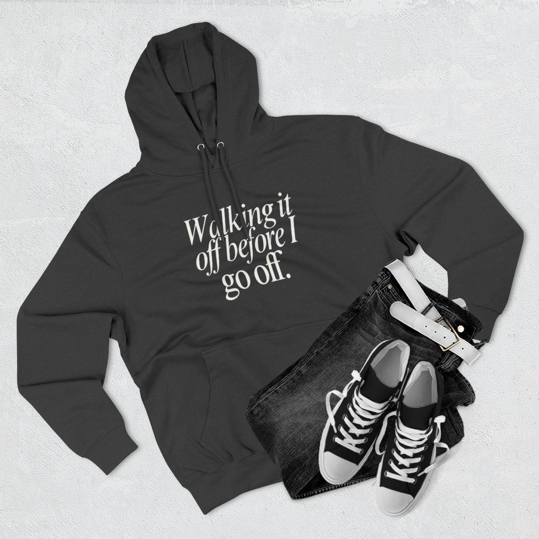 Walking It Off Before I Go Off Unisex Fleece Hoodie