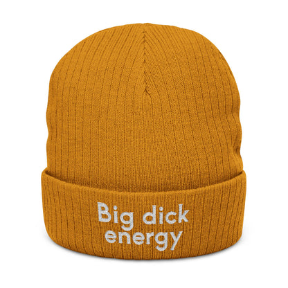 Big Dick Energy Embroidered Ribbed Knit Beanie
