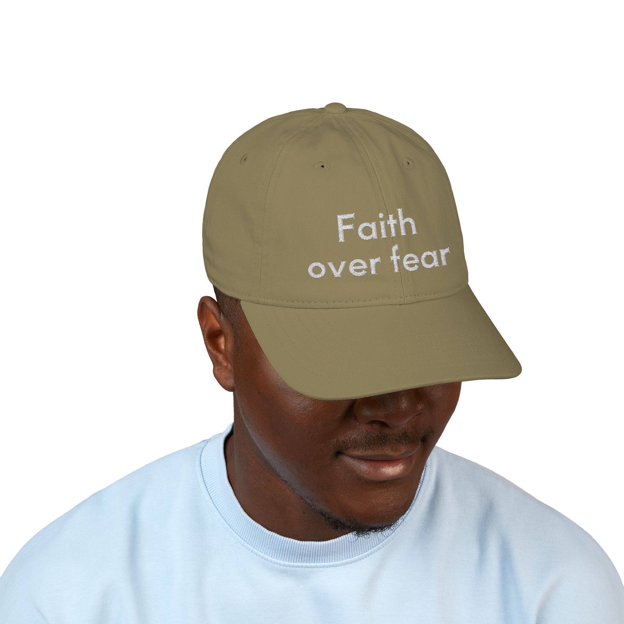Faith Over Fear Embroidered Organic Baseball Cap