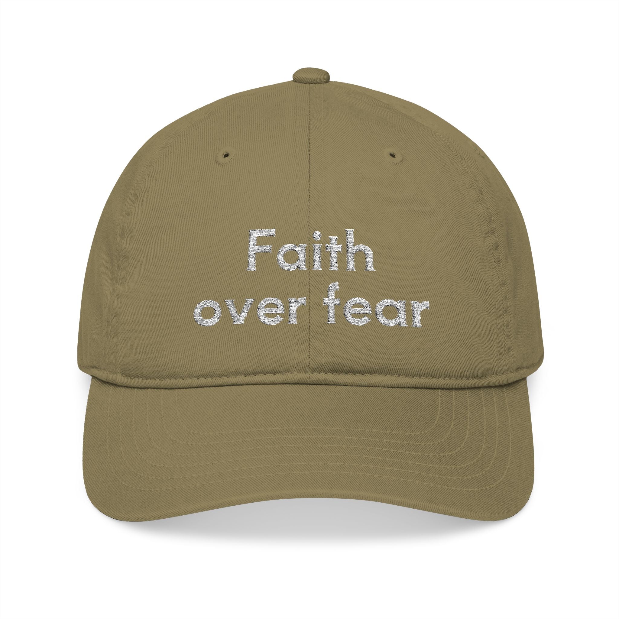 Faith Over Fear Embroidered Organic Baseball Cap