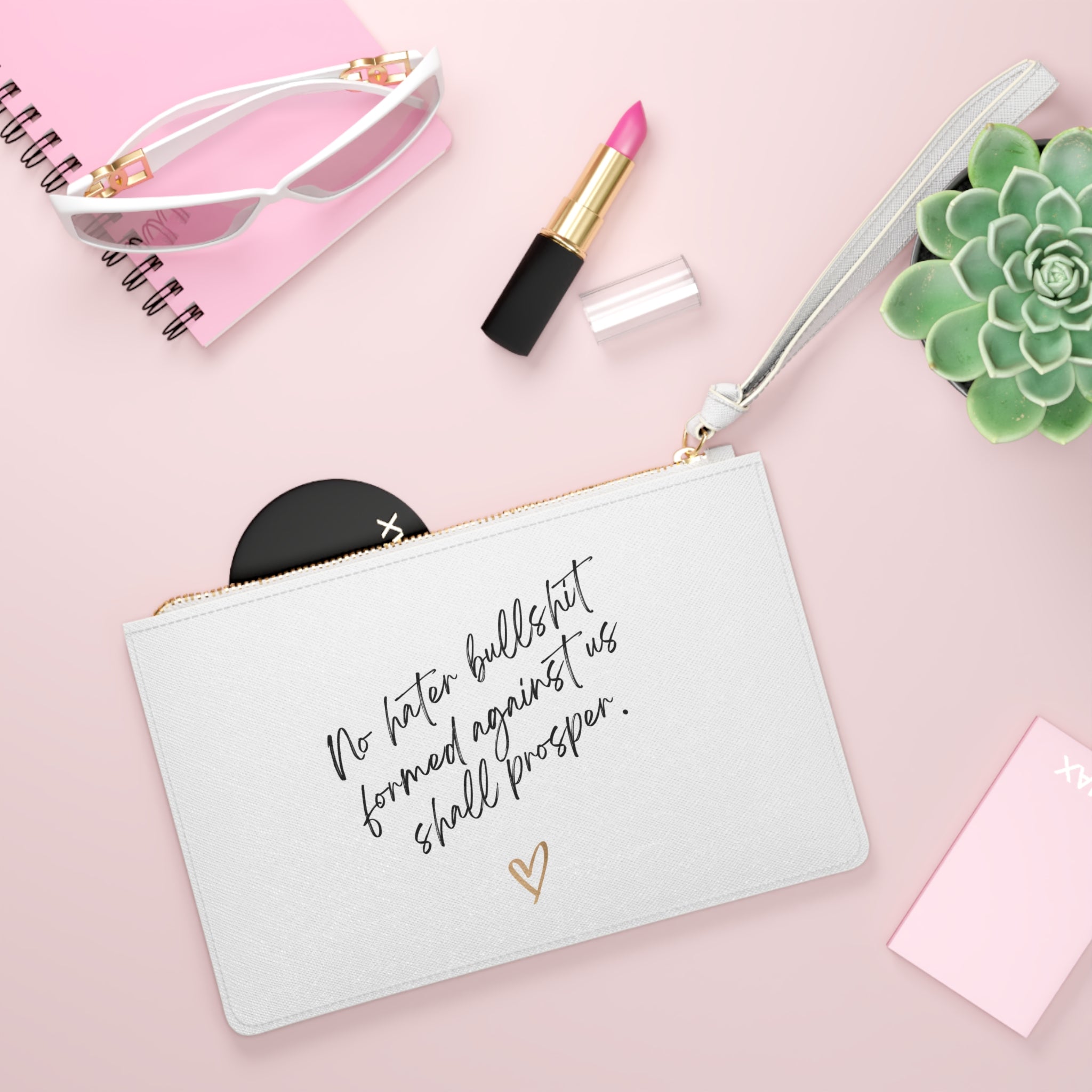 No Hater Bullshit Formed Against Us Shall Prosper Clutch Bag