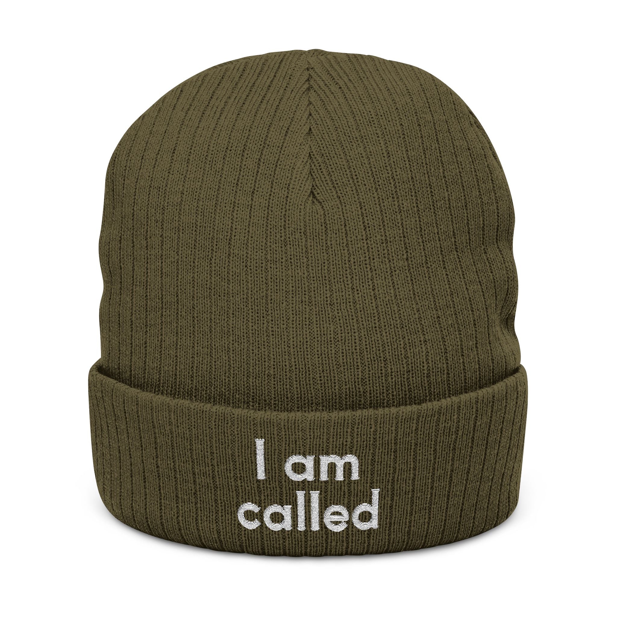 I Am Called Embroidered Ribbed Knit Beanie