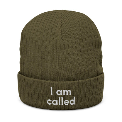 I Am Called Embroidered Ribbed Knit Beanie