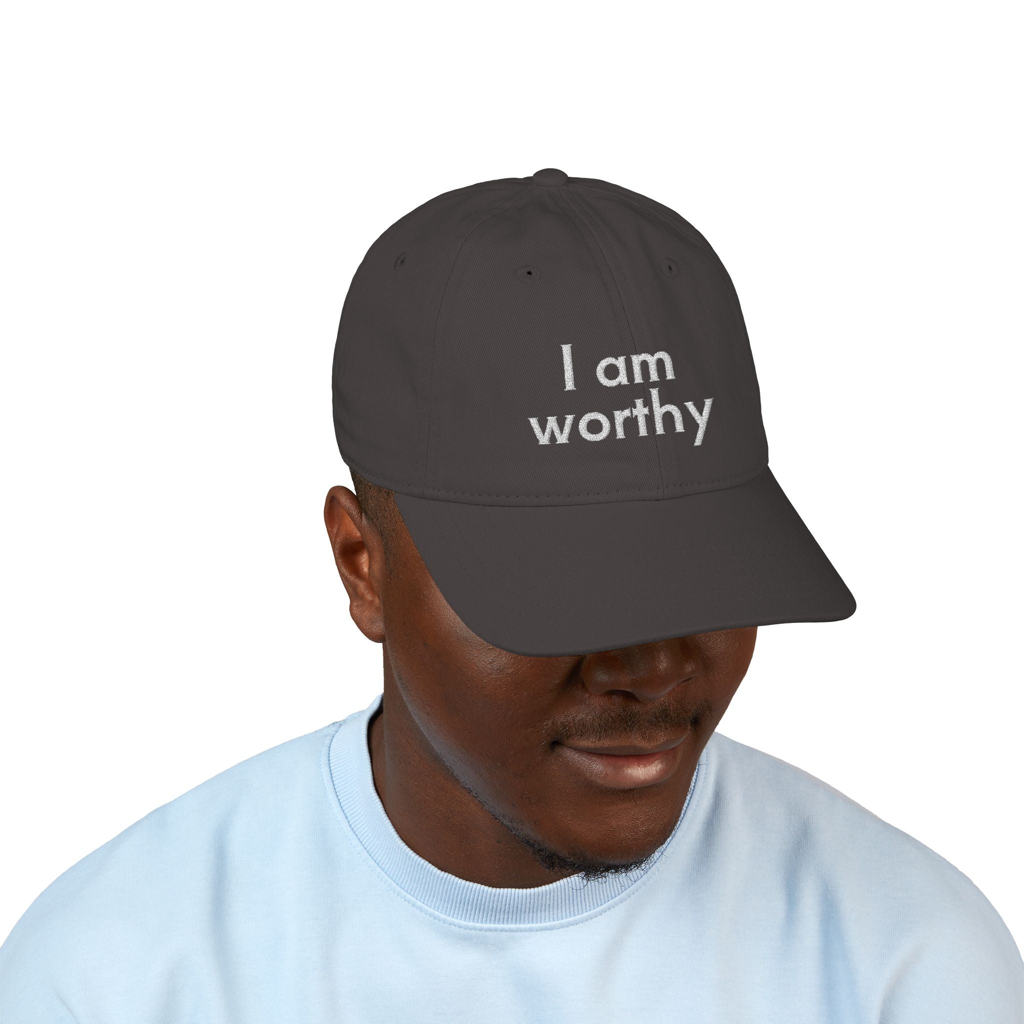 I Am Worthy Embroidered Organic Baseball Cap