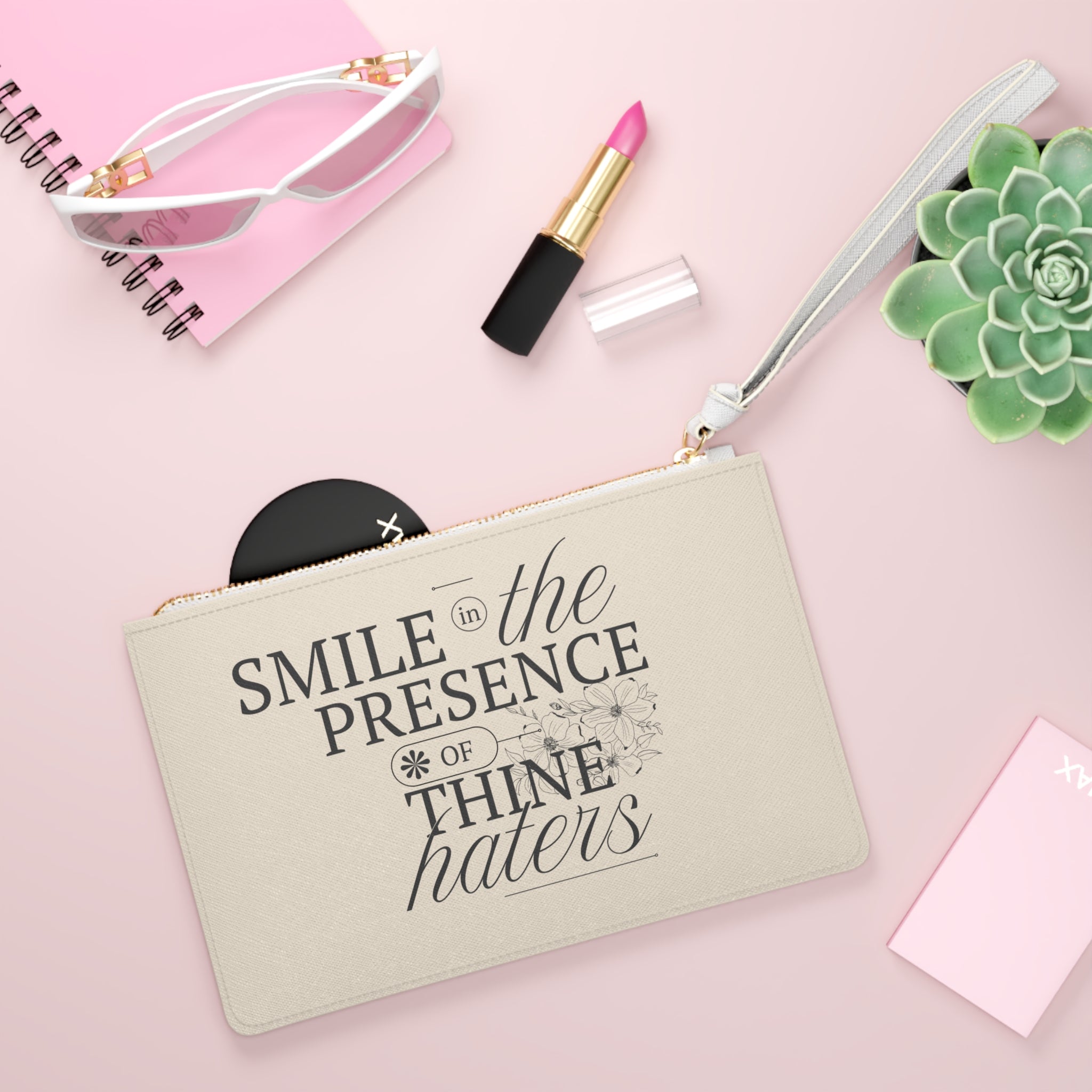 Smile In The Presence Of Thine Haters Clutch Bag