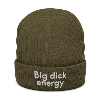 Big Dick Energy Embroidered Ribbed Knit Beanie