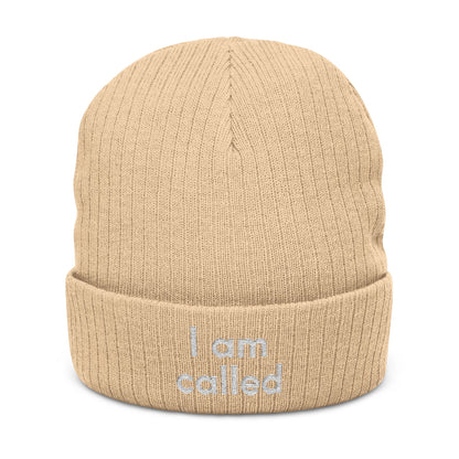 I Am Called Embroidered Ribbed Knit Beanie