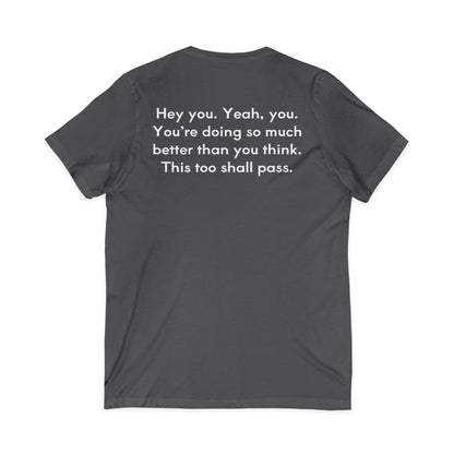 Keep Going Unisex V-Neck T-Shirt