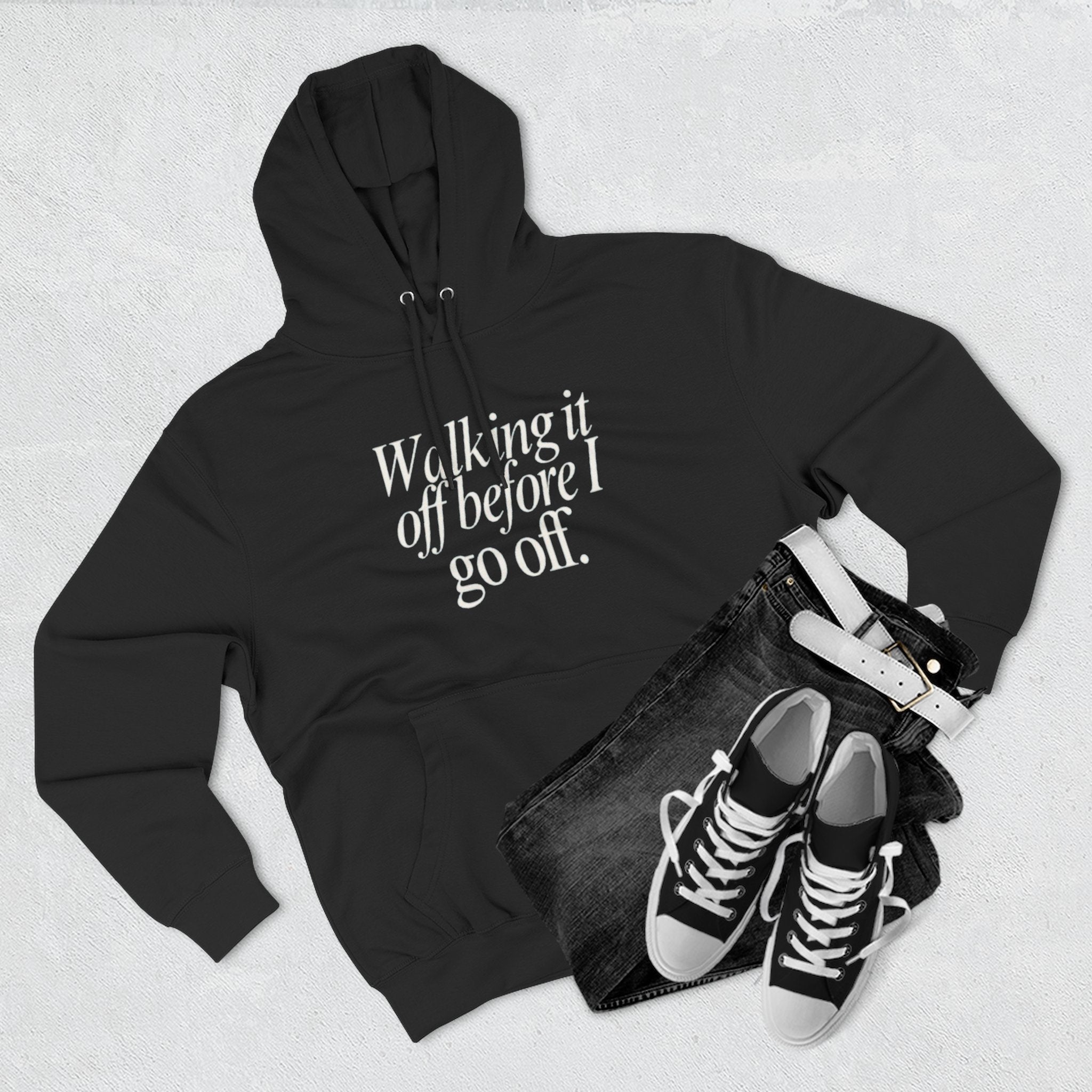 Walking It Off Before I Go Off Unisex Fleece Hoodie