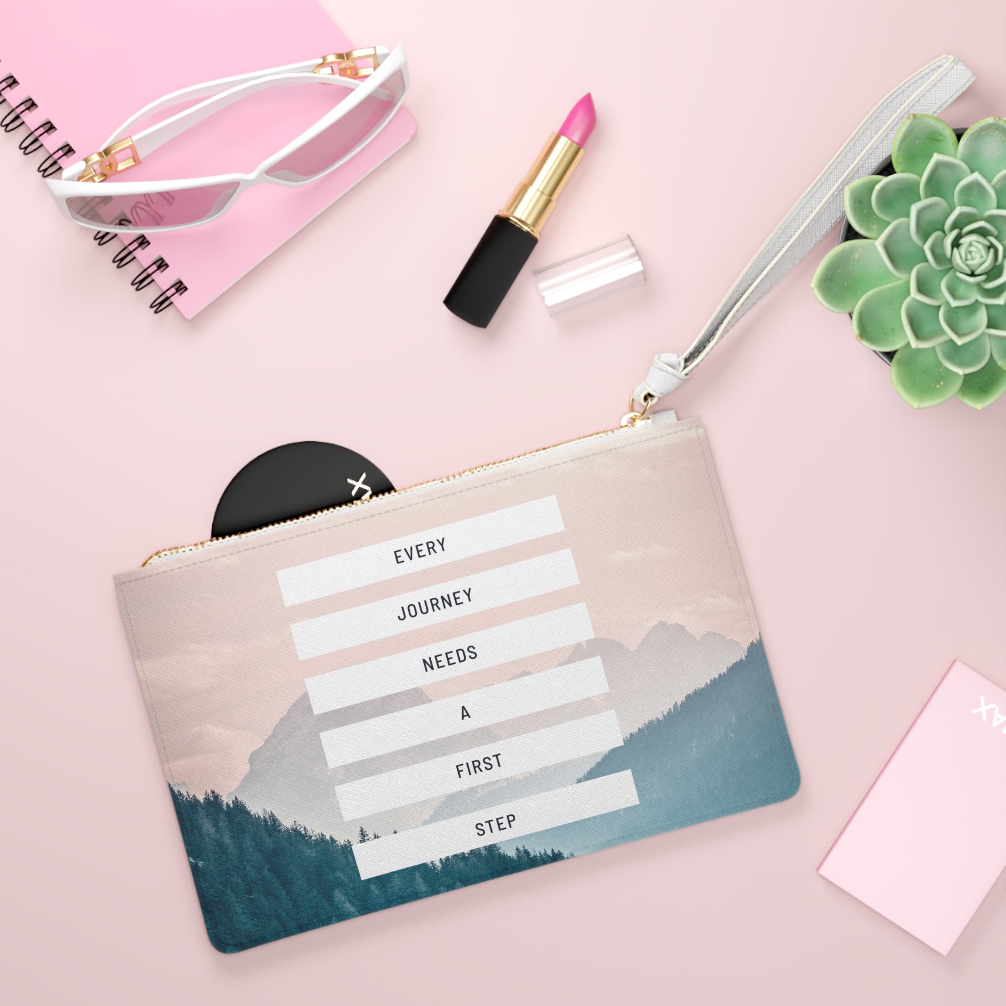 Every Journey Needs A First Step Clutch Bag