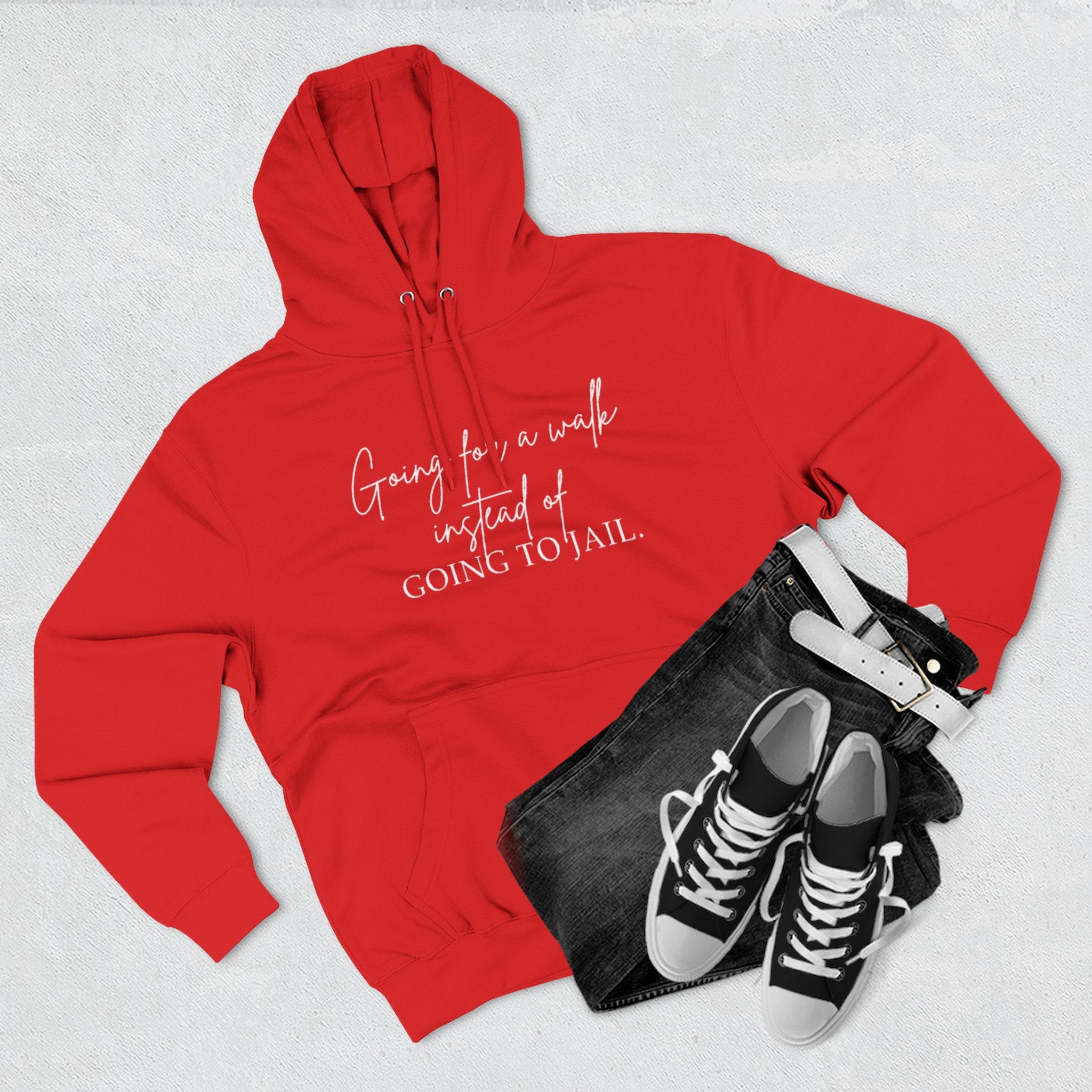 Going for a Walk Instead of Going to Jail Unisex Fleece Hoodie