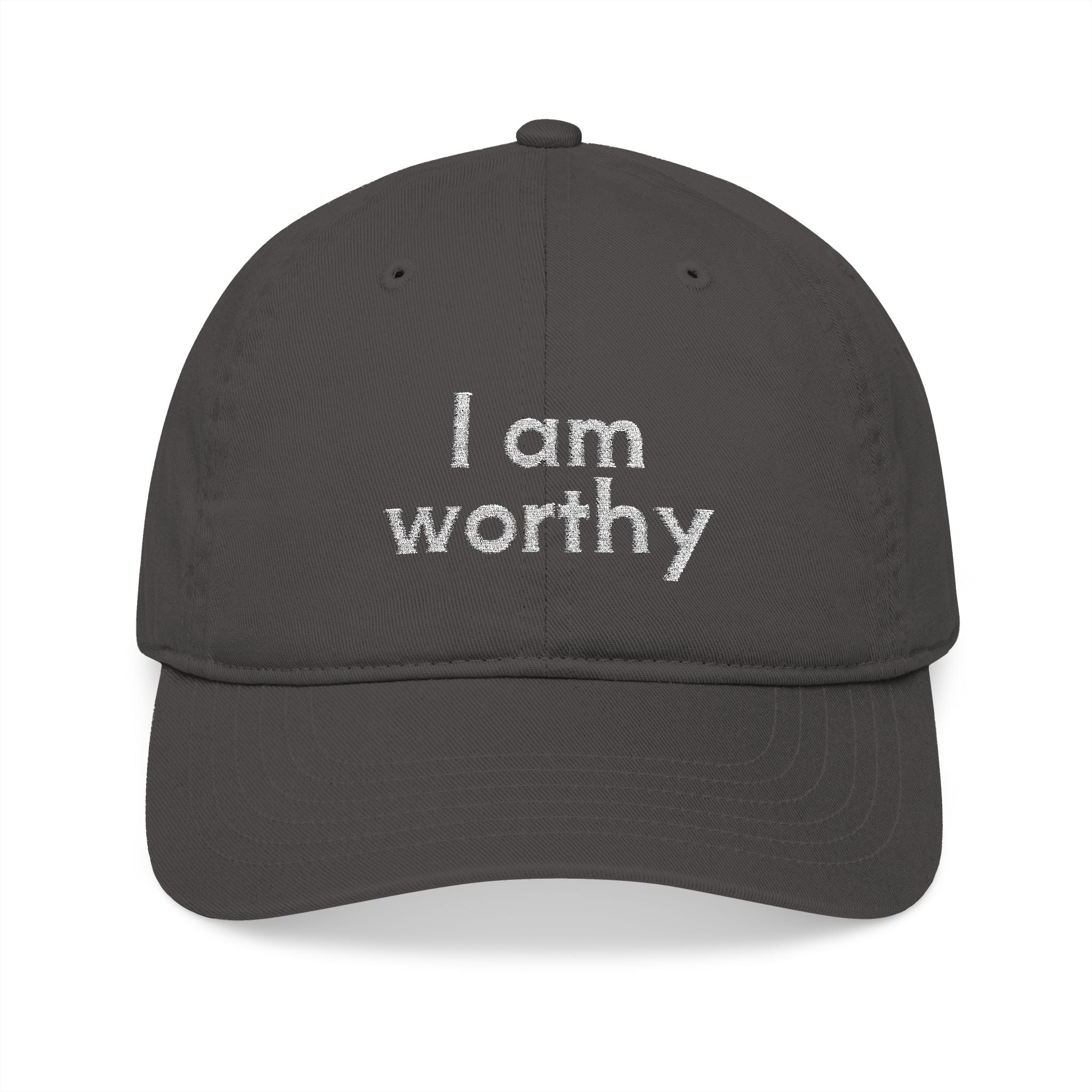 I Am Worthy Embroidered Organic Baseball Cap