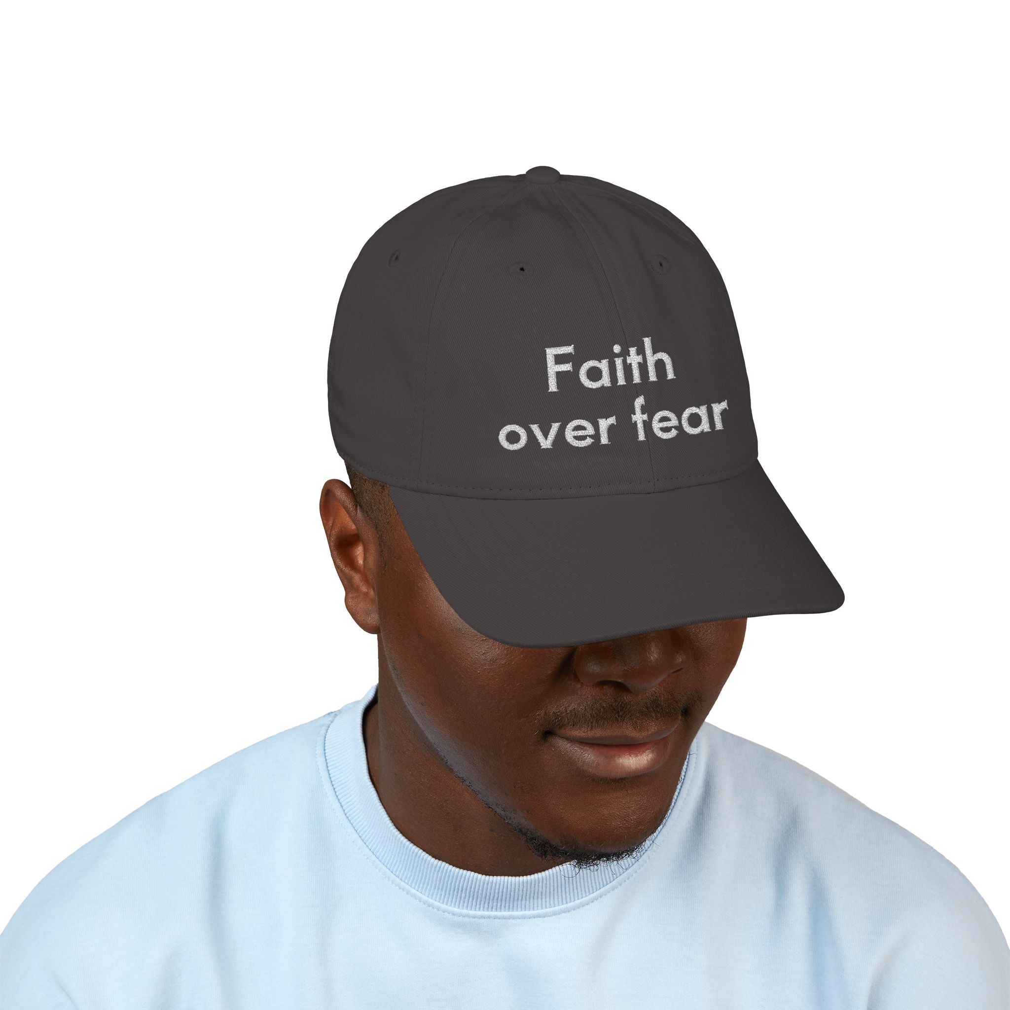 Faith Over Fear Embroidered Organic Baseball Cap