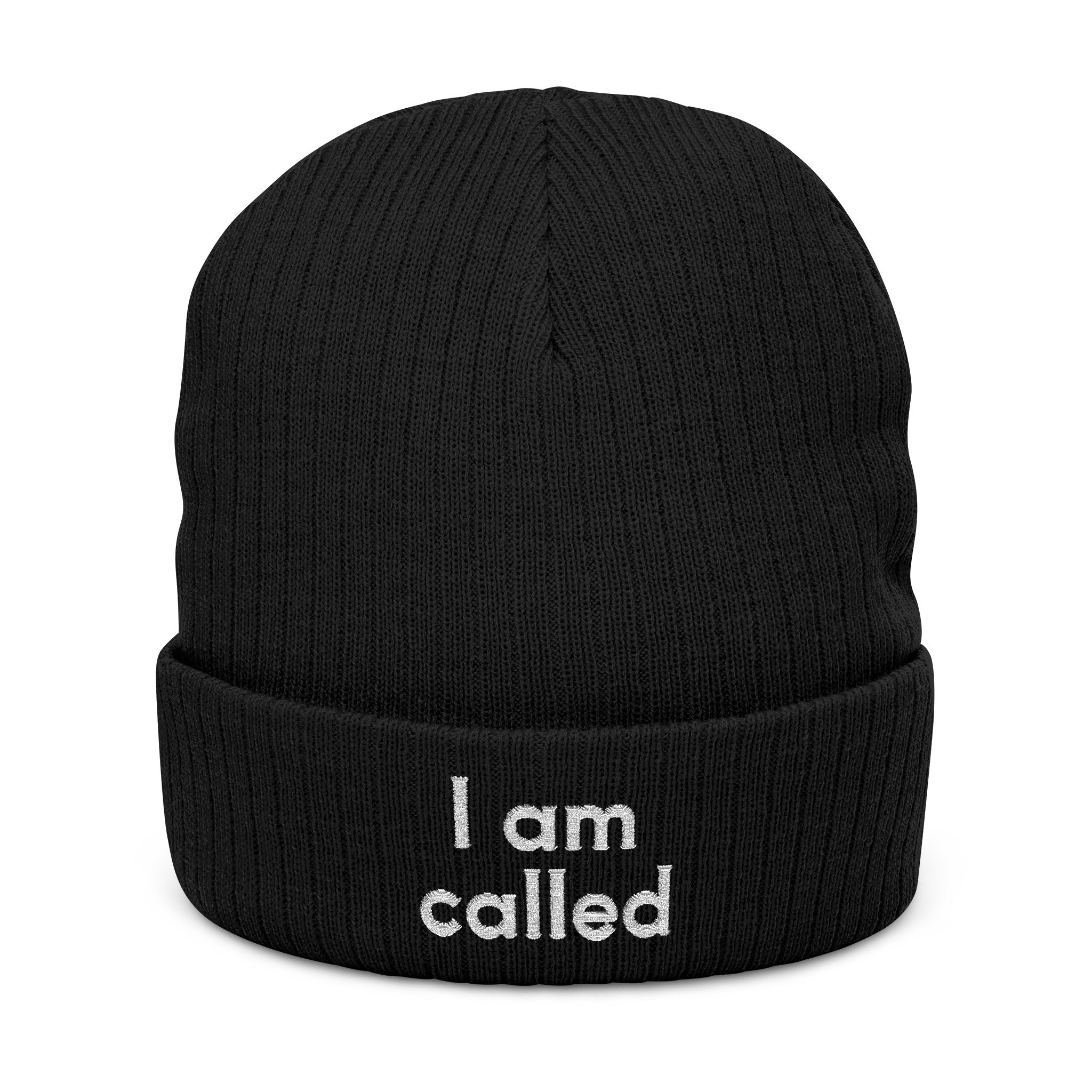 I Am Called Embroidered Ribbed Knit Beanie