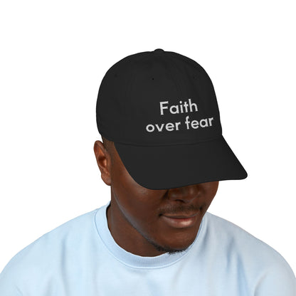 Faith Over Fear Embroidered Organic Baseball Cap
