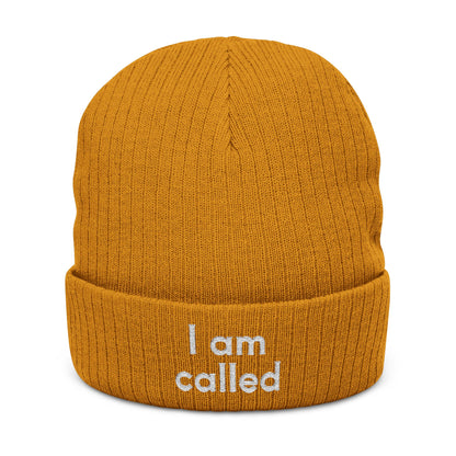 I Am Called Embroidered Ribbed Knit Beanie