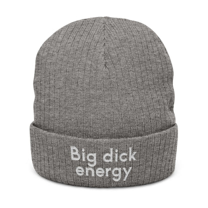 Big Dick Energy Embroidered Ribbed Knit Beanie