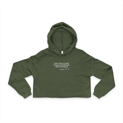 Thou Shalt Leave Unread Those Who Test Thy Peace Women's Cropped Hoodie