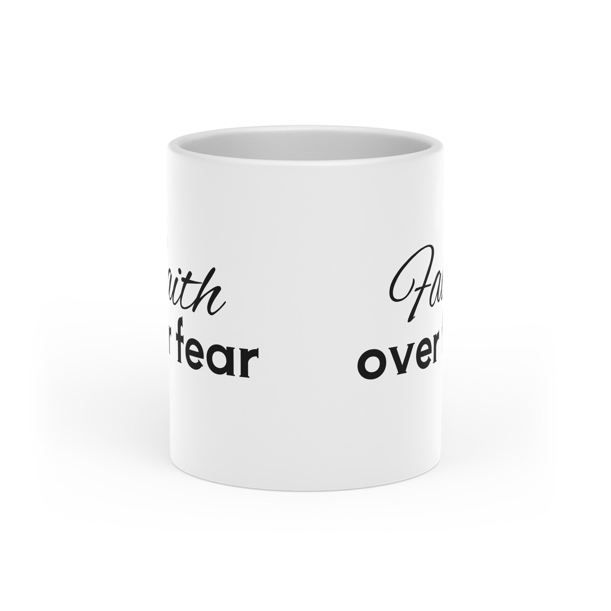 Faith Over Fear Heart-Shaped Handle 11oz