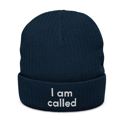 I Am Called Embroidered Ribbed Knit Beanie